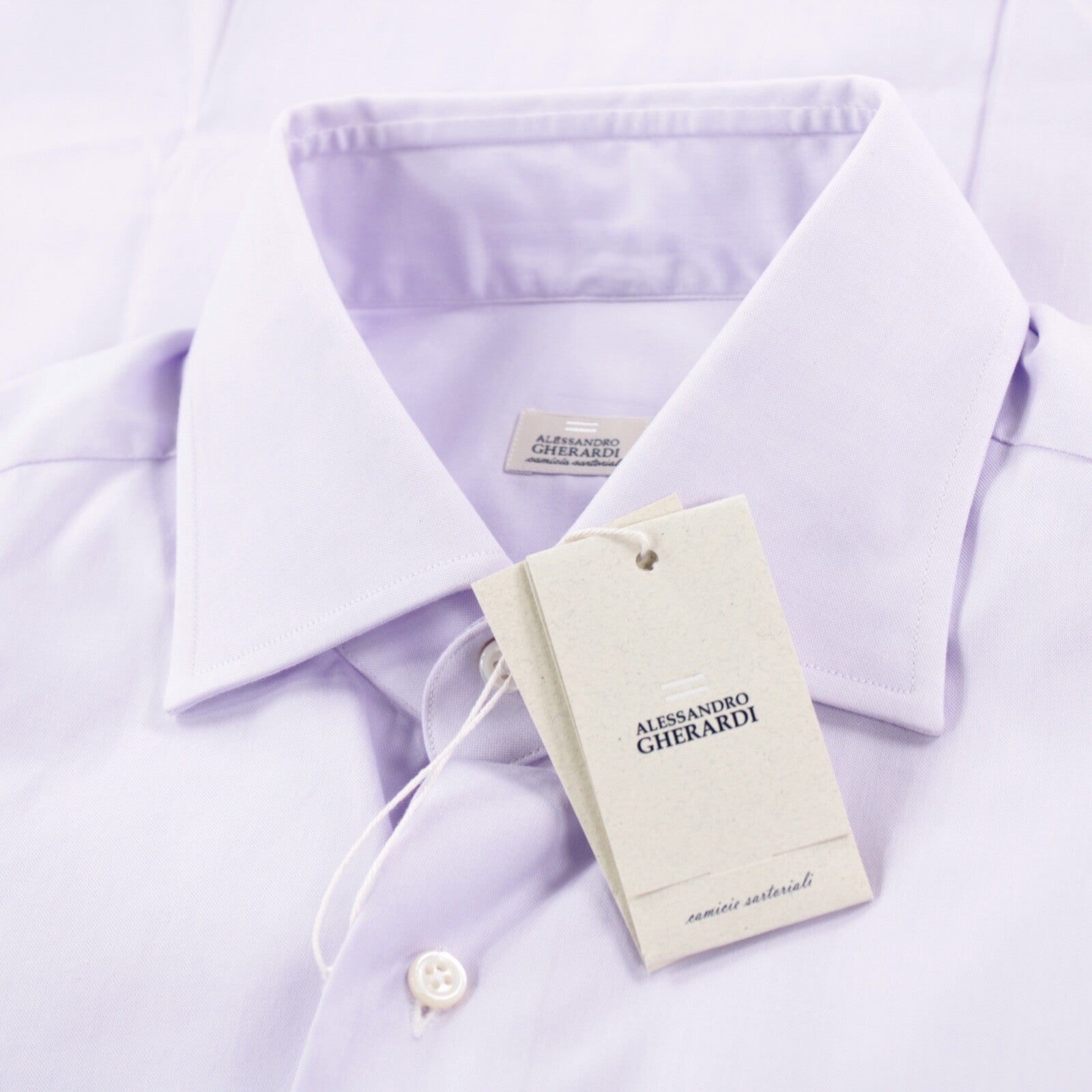 Alessandro Gherardi NWT Dress Shirt Size 16 41 Solid Purple 100