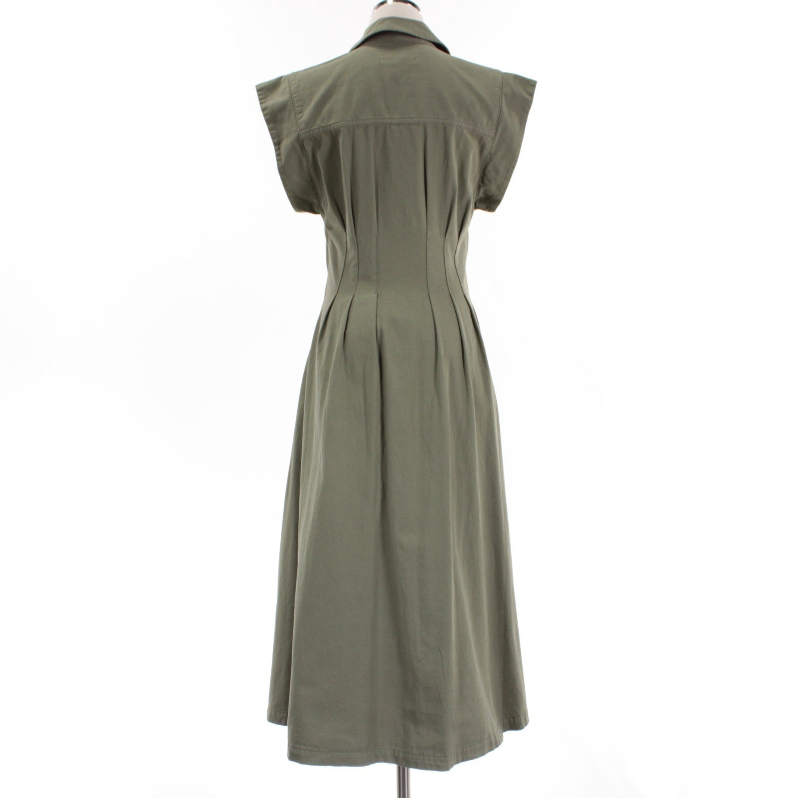Veronica Beard NWT Ruben Button Up Midi Dress Size 4 in Army Green – C-Suite Attire
